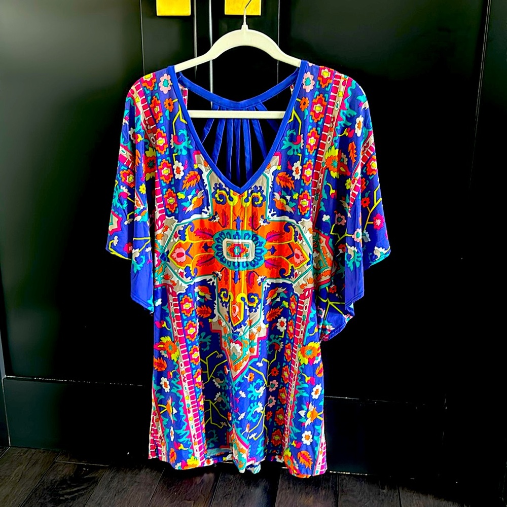 Trina Turk beach cover size M. Multi colored